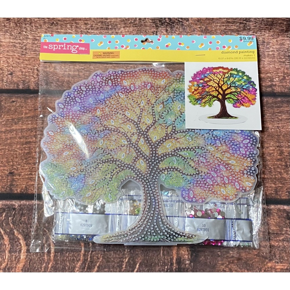 Spring Colorful Tree Acrylic Standing Diamond Painting Kit Hobby Lobby